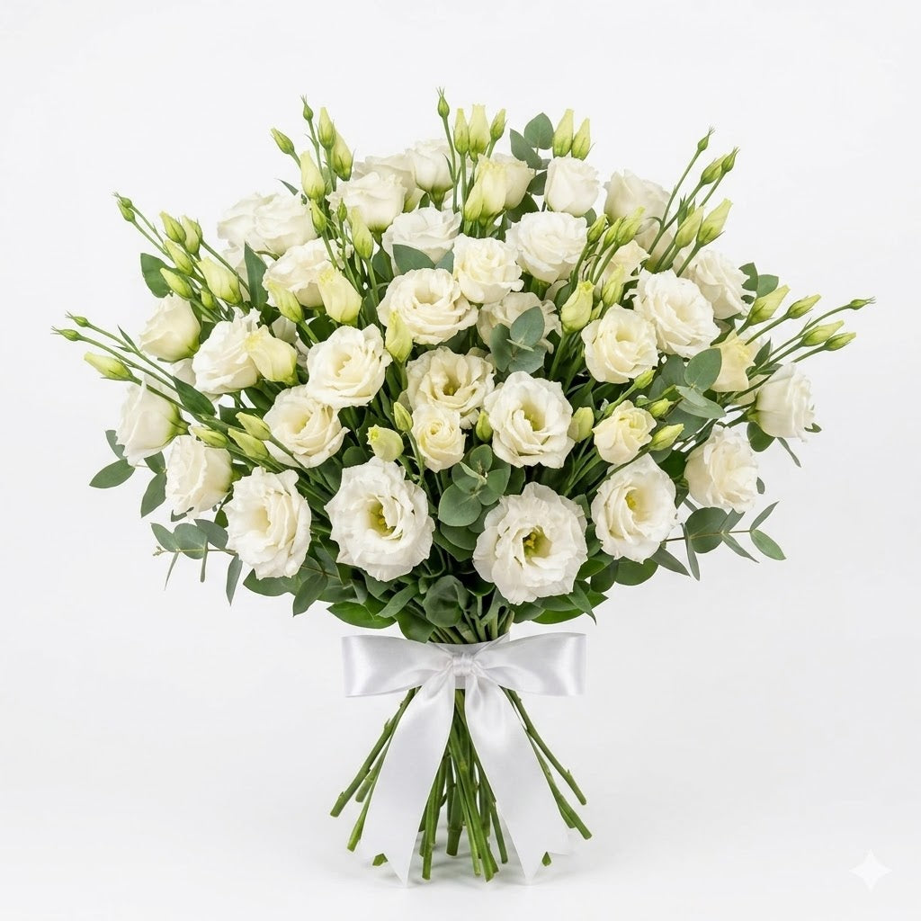Beyaz Lisianthus Buketi
