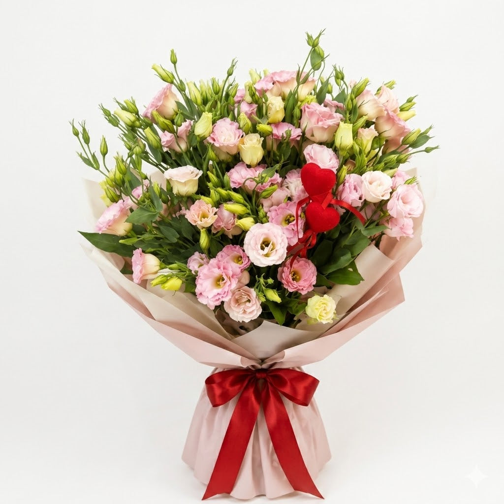Pembe Lisianthus Buketi